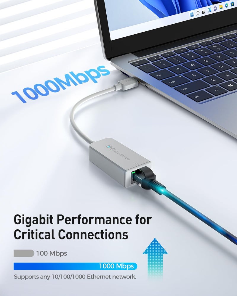 Cable Matters USB C to Ethernet Adapter with 1Gbps, PXE, MAC Address Clone (Thunderbolt to Ethernet Adapter, Gigabit Network to USB C) in Gray - Compatible with MacBook Pro, XPS, Surface Pro - Image 2